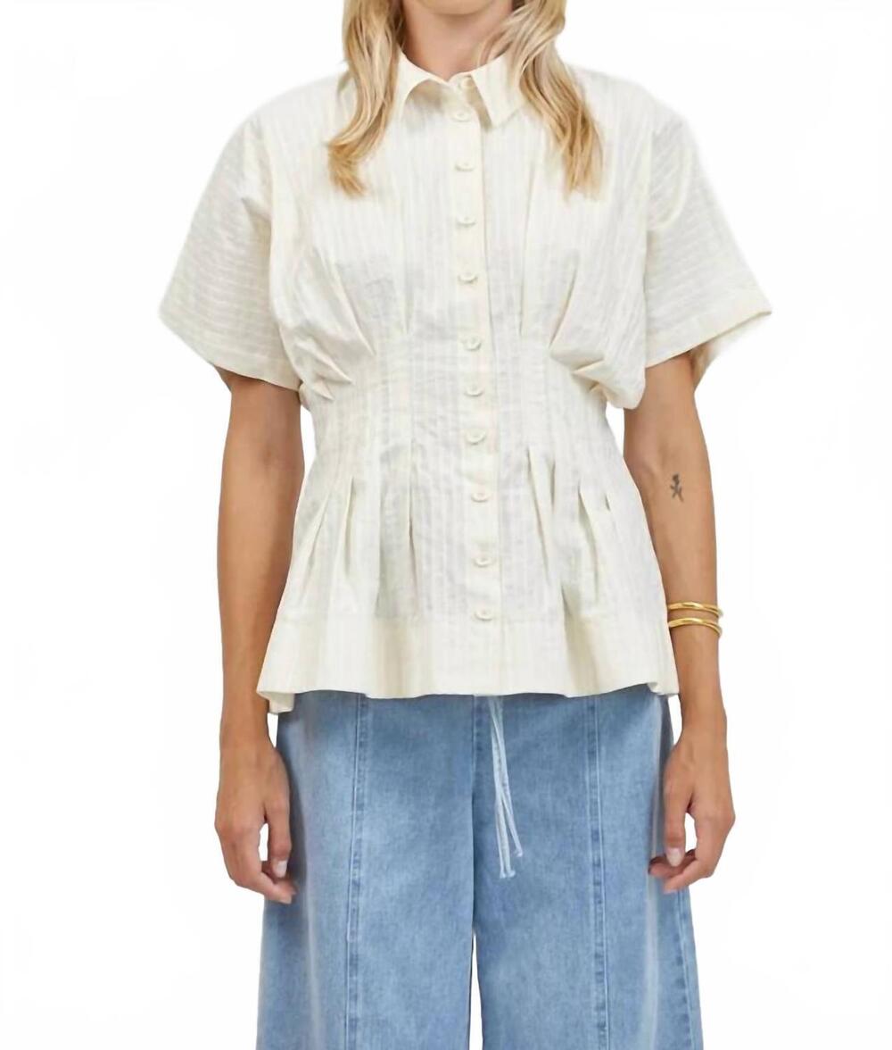 NEW A.REN aster shirt top in natural